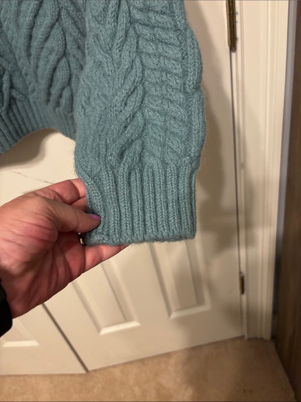 Lands’ End Vintage 90’s Cable Knit Fisherman Sweater - Picture 4 of 6